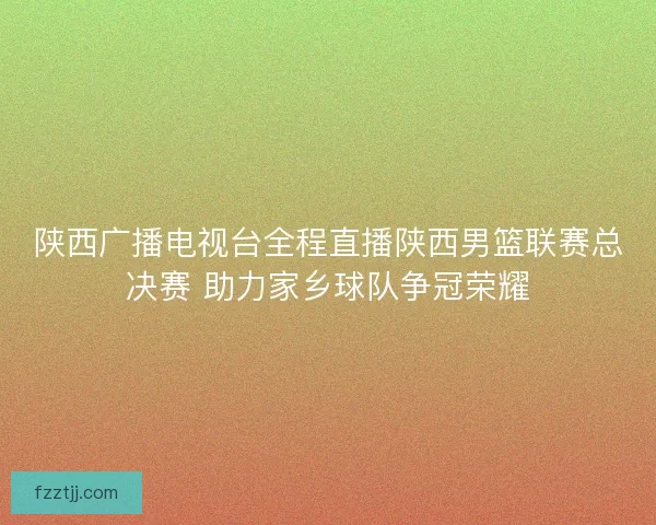 陕西广播电视台全程直播陕西男篮联赛总决赛 助力家乡球队争冠荣耀