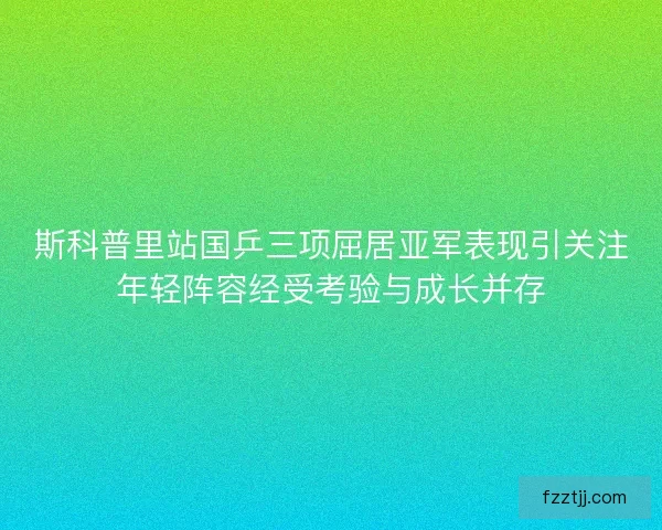 斯科普里站国乒三项屈居亚军表现引关注年轻阵容经受考验与成长并存